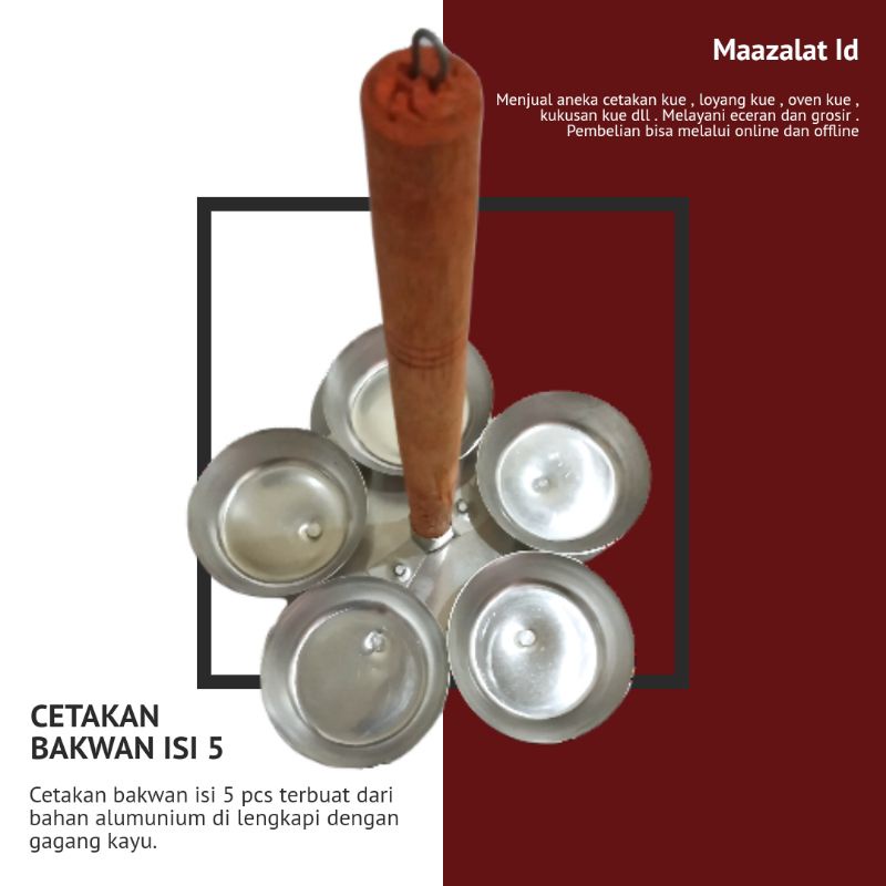 Cetakan Bakwan Khas Pontianak isi 5 cetakan / 5 in1 Anti lengket