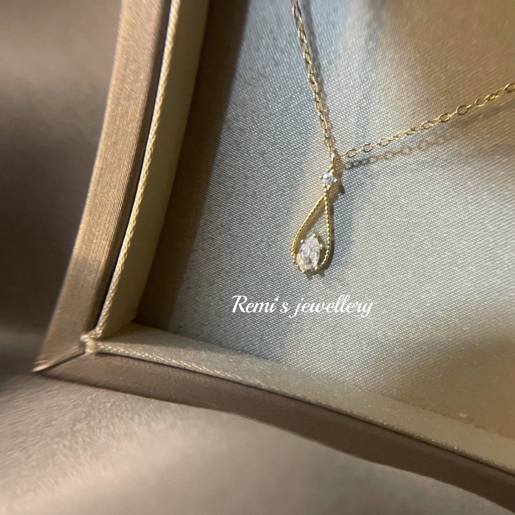 Kalung Liontin Water Drop Bahan Lace Untuk Wanita