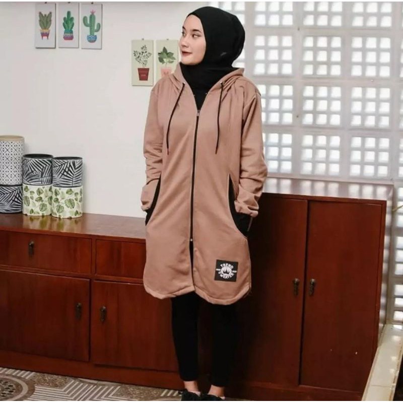 LONG RH Zipper II SWEATER HIJAB II SWEATER WANITA MURAH #LRZ