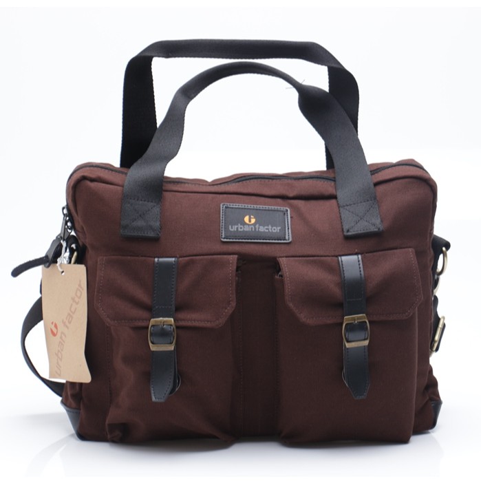 Busy Brown | Tas Slempang Laptop Messenger Pria Wanita Slingbag Original Baru | Urban Factor FORIND