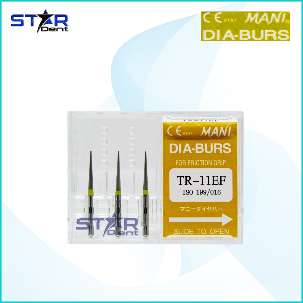 Bur gigi diamond mani burs taper round extreme fine list kuning TR