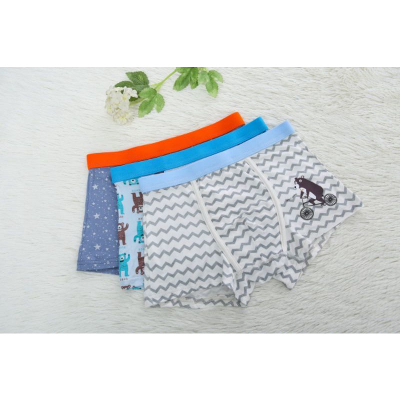 BXL 01 - 08 Set Celana Boxer Anak Laki Laki isi 3pcs Super Lembut