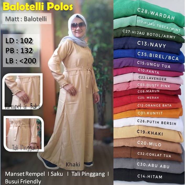 Dress Lebaran Polos Balotelly Busui Syari Polos Balloteli 2021 S4J2 Dress terbaru cantik untuk lebaran muslimah dewasa kondangan elegant lebaran simple adem grosir termurah syari muslim murah glamour mewah vintage terbaru yang bagus tren sekarang islami e