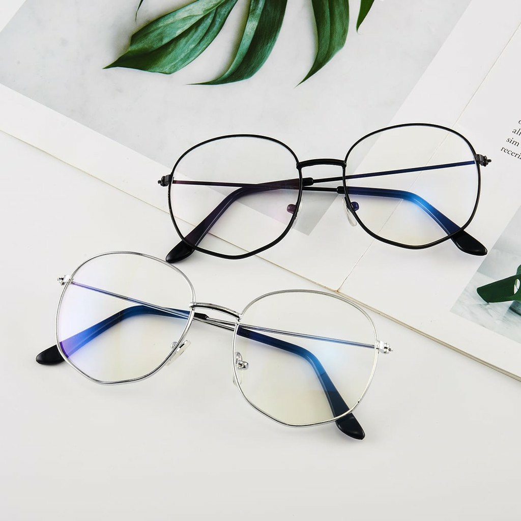 Kacamata Fashion Unisex Style Korea EG23 Kacamata Baca Frame Anti Radiasi Metal Gaya Retro