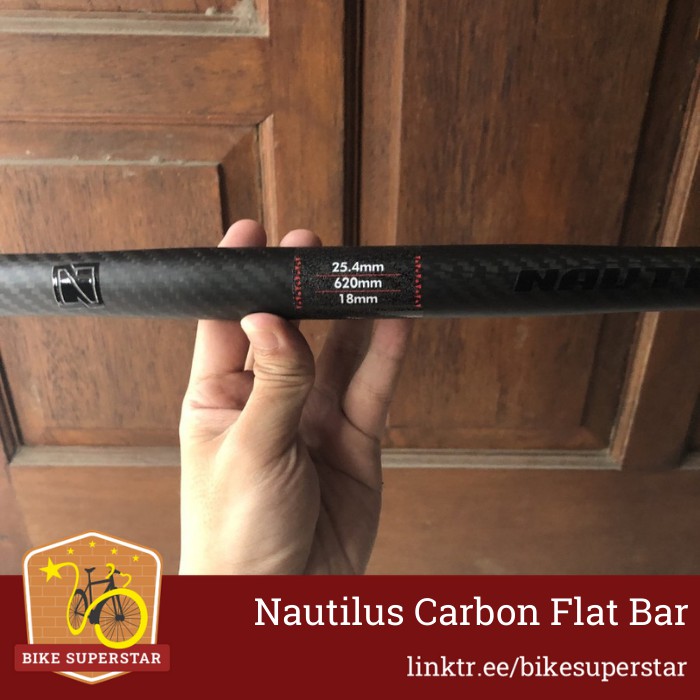Handlebar Stang Carbon Nautilus 25.4 Flatbar Sepeda Lipat