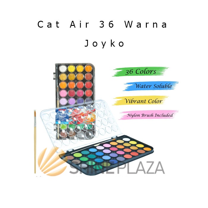 

air-cat- watercolor cake set wc-3-36 - cat air watercolour isi 36 warna -cat-air.