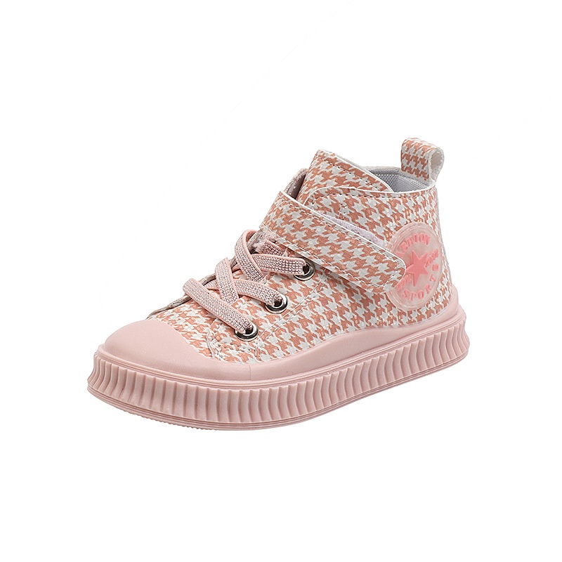 Hansen Gallery Sepatu Fashion One Star Anak laki-laki &amp; Perempuan Sneaker Boot Ala Korea Impor HG 010 Kotak Pink Gray