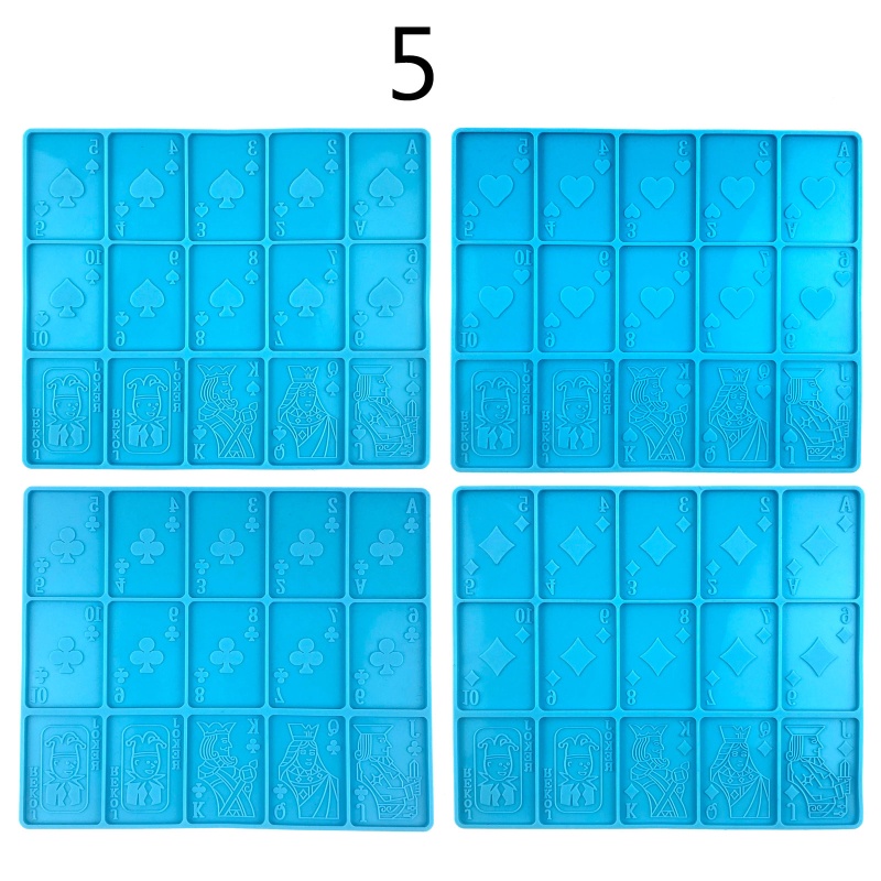 SIY 15 Sheets Resin Mold Silicone Playing Card Mold for Resin Casting Silicone Epoxy Molds for DIY Personalized Card Gam