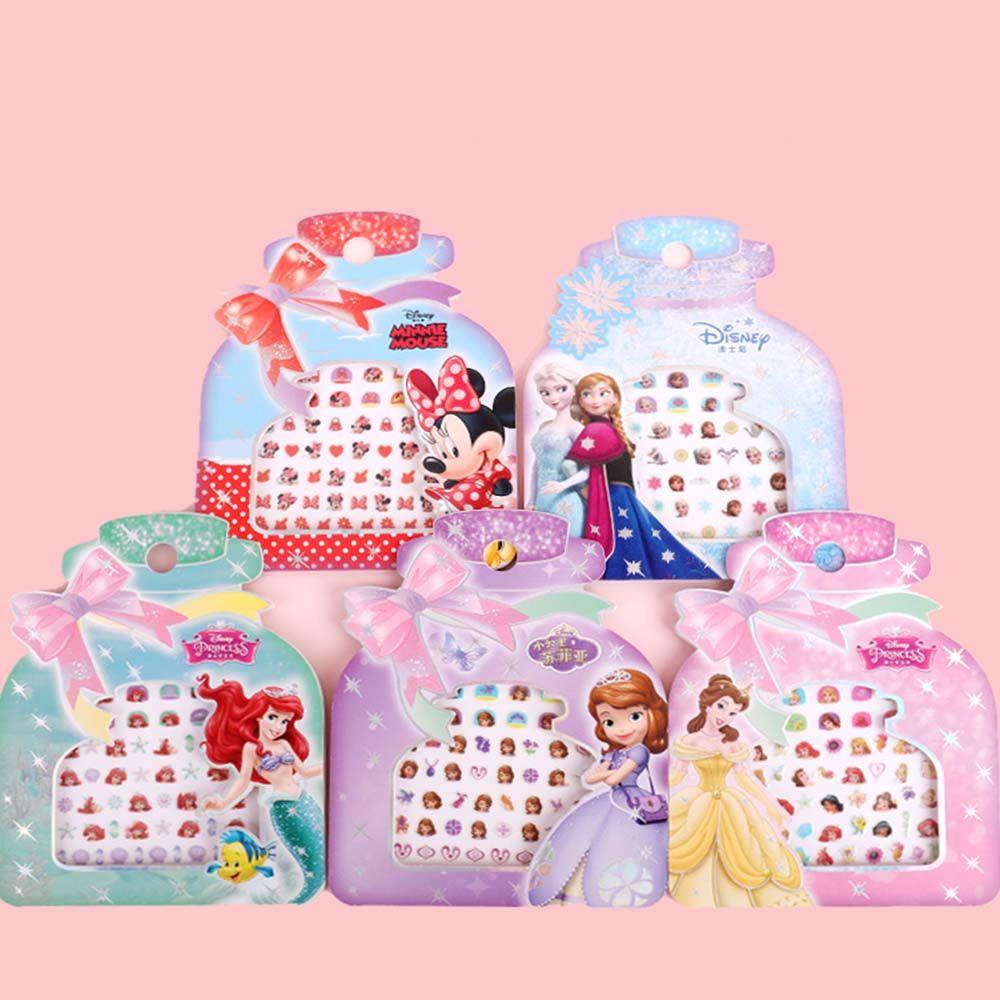 Mxbeauty Kartun Stiker Kuku 3D Anak Hadiah Elsa Manicure White Princess Self Adhesive Nail Art Dekorasi