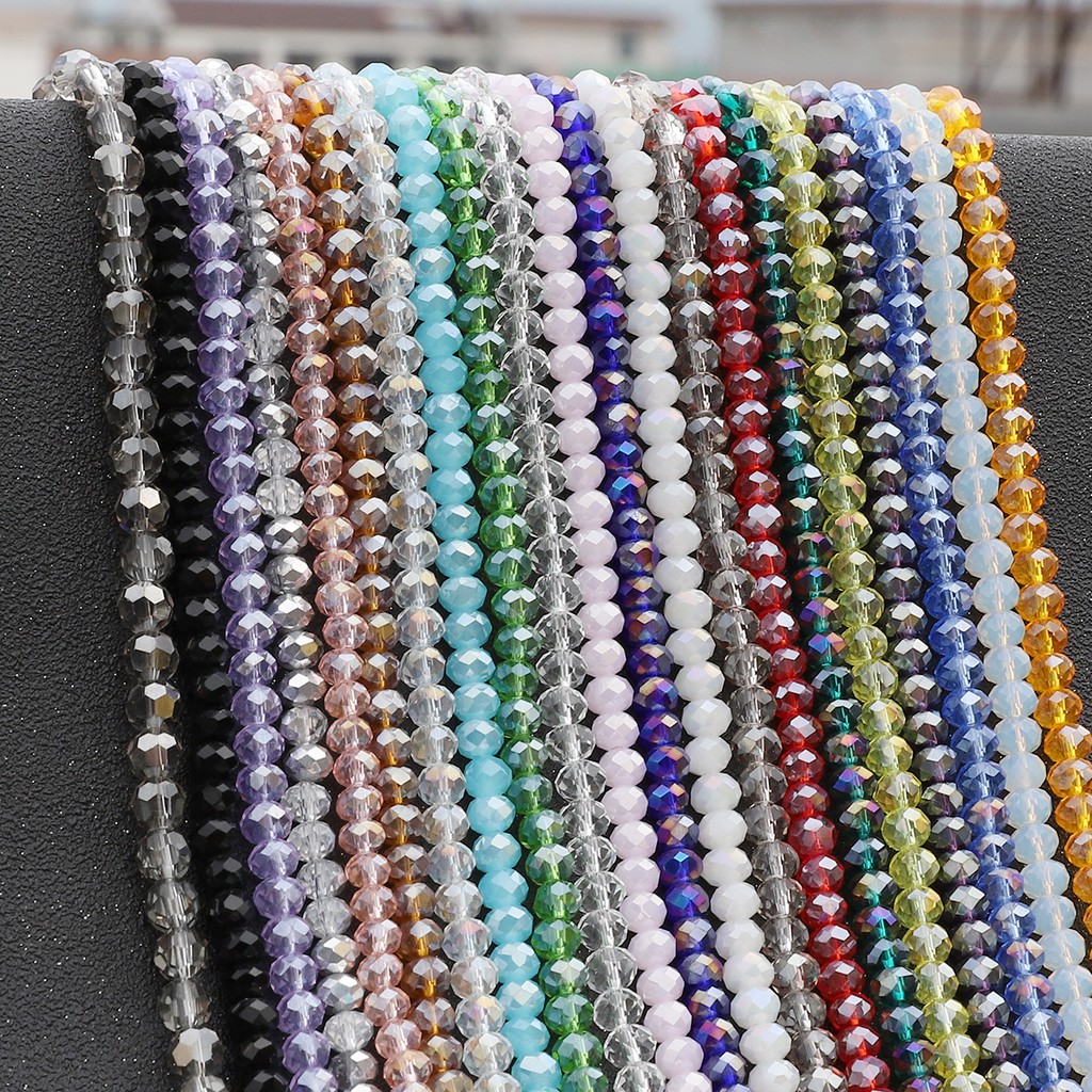 3mm 145pcs Manik-Manik Kristal Kaca Bentuk Bulat Longgar Untuk Membuat Pakaian Diy