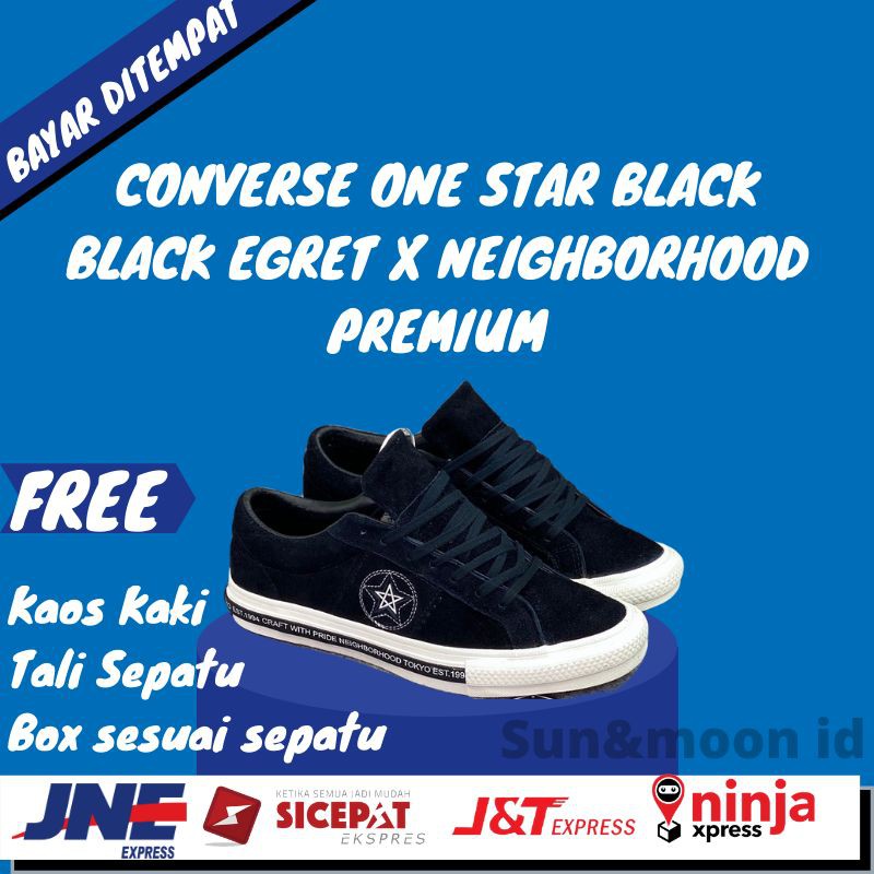 Sepatu Converse One Star Black Black Egret X Neighborhood Premium DT BNIB Tag Vietnam Original