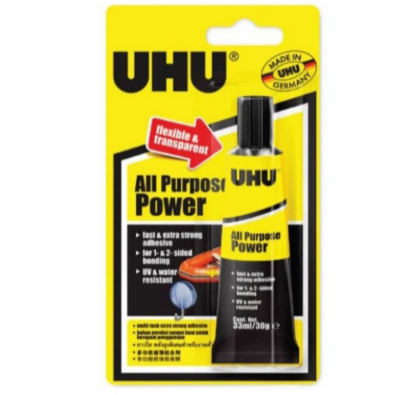 

Uhu Household All Purpose Power 33ml Blister / Lem UHU Serbaguna / Lem Serbaguna