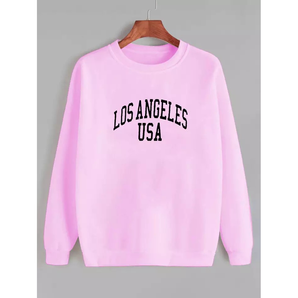 USA LOS ANGELES SWEATER UNISEX - ATASAN LEMBUT TEBAL PREMIUM