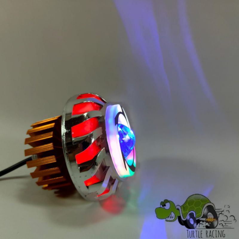 Lampu Projie Model Sabit Led Rainbow Lampu Depan Projie Pelangi 3Mode Kedip Beat Mio Xeon Staria Dll