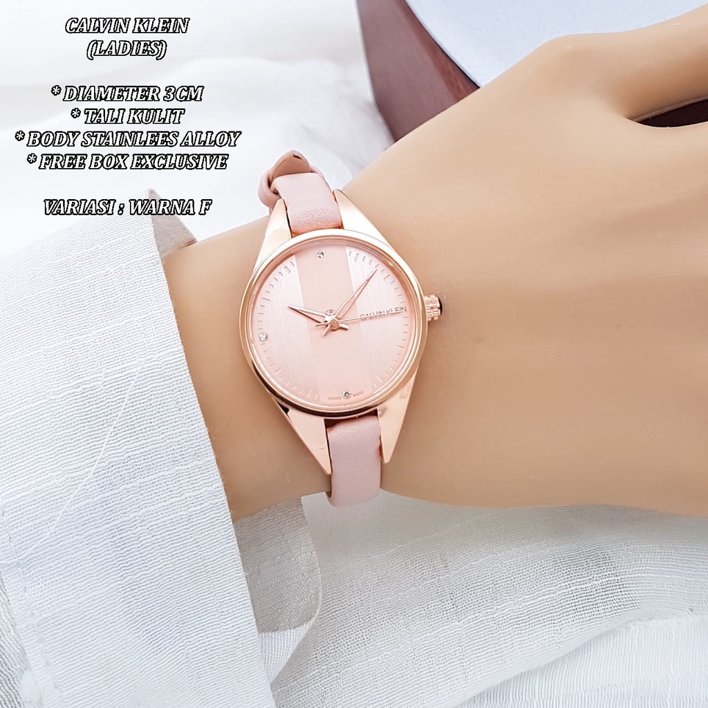 (FREE BOX) JAM TANGAN WANITA FASHION TALI KULIT BODY BULAT POLOS