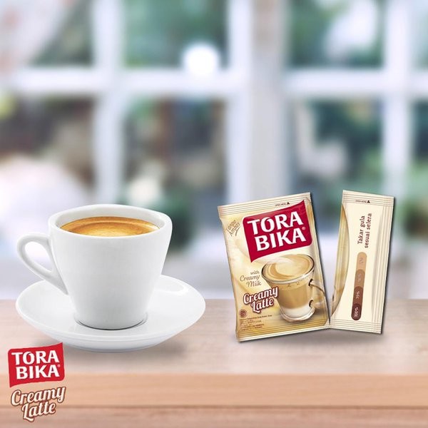 Kopi Tora Bika Creamy latte 5sachet Tanpa ampas Kopi dengan Gula bisa diatur Torabika Krimi Late 5 Sachet