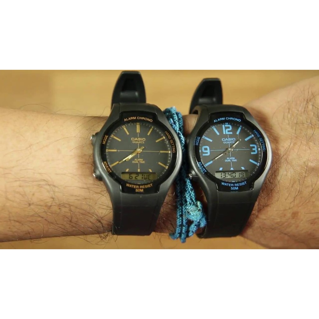 Casio Original AW-90H Jam Tangan Pria - Digital - Karet - Hitam