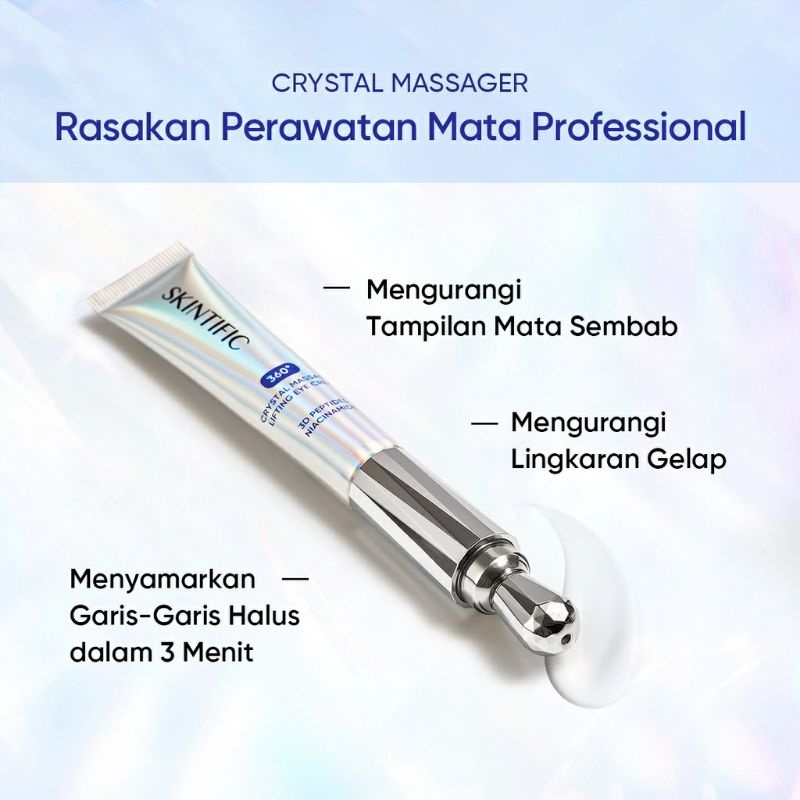 SKINTIFIC 360° Crystall Massager Lifting Eye Cream 20gr | BPOM