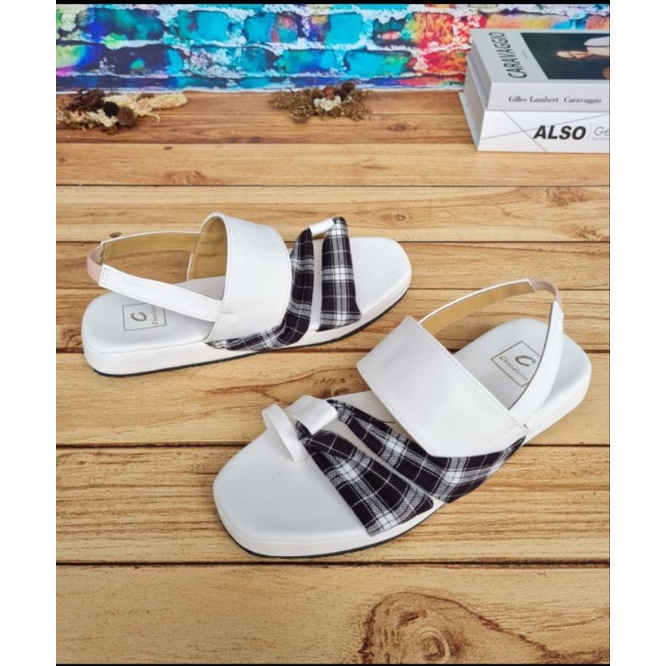 ABBUSHOES PR 03 sandal spon tali kotak erina