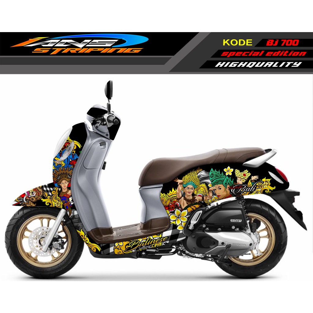 VARIASI STIKER DECAL SCOOPY FULL BODY / STICKER VARIASI SCOOPY MOTIF BALI / STICKER MOTIF BALI