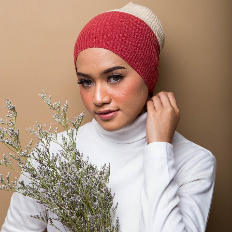 Promo» f413 Akemi Inner Twotone by Ardelle - Ciput Rajut Premium Dua Warna ✷