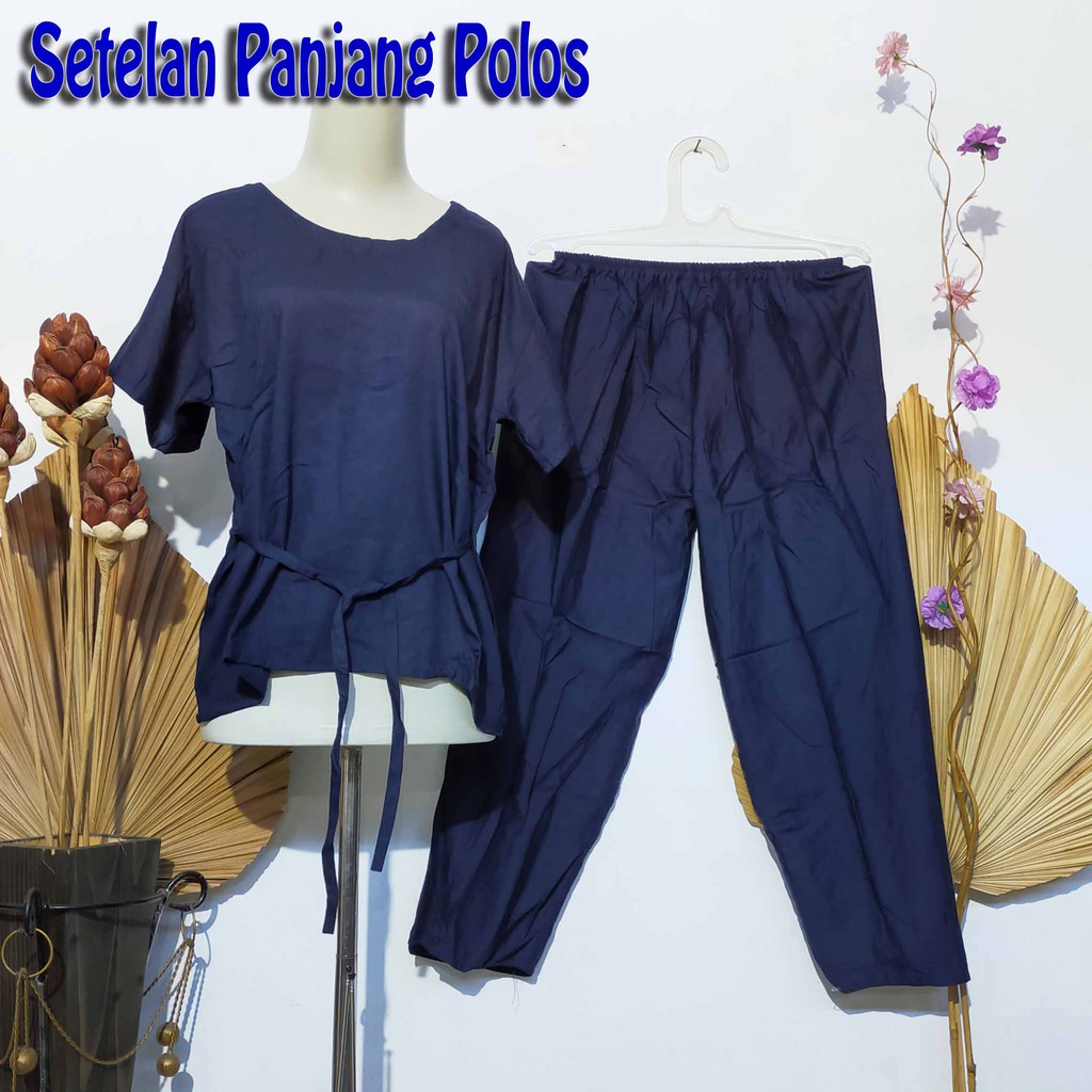 SETELAN CELANA PANJANG POLOS / BABYDOLL BALI / BAJU TIDUR / PIYAMA (pilih motif)