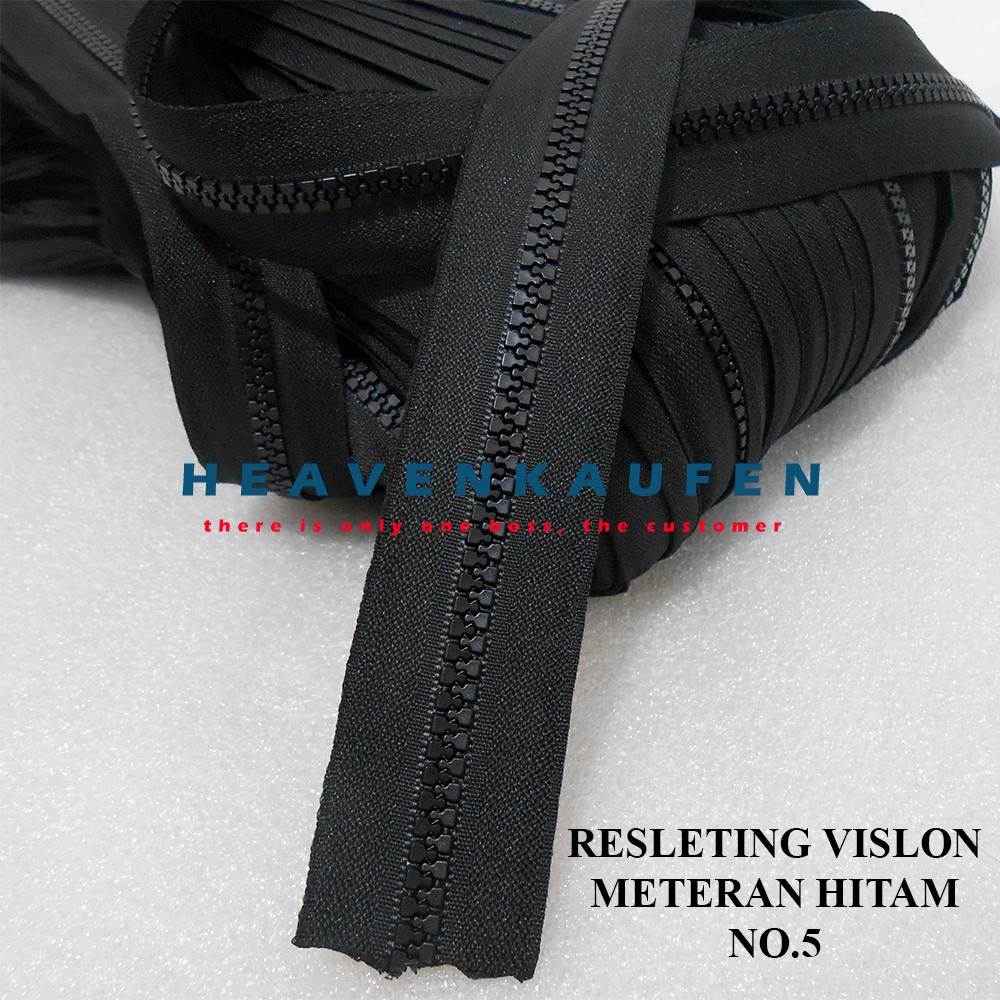 Resleting/Zipper Vislon Gigi Jagung Meteran Hitam No.5 Murah