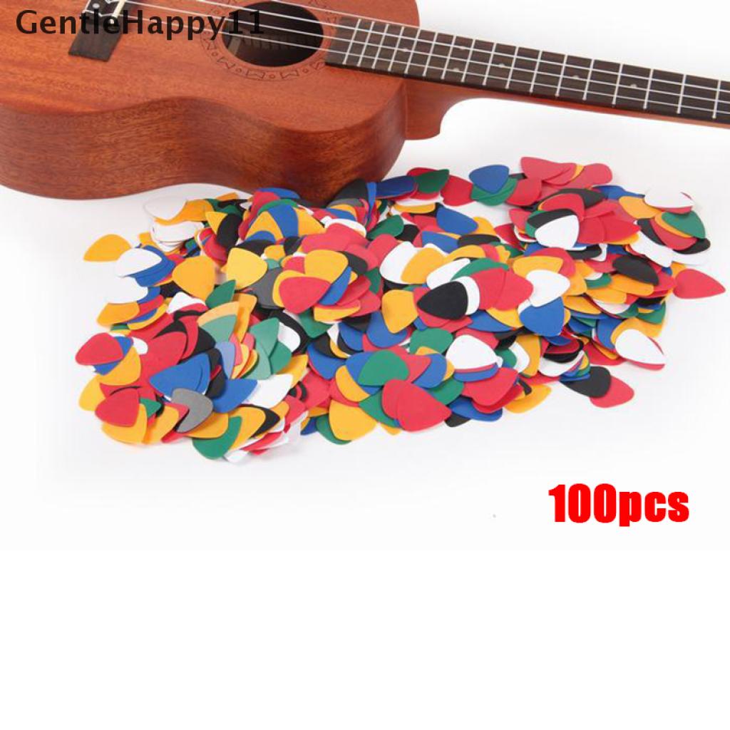 Gentlehappy 100 Pcs ABS Acoustic Ukulele Bass Gitar Elektrik Picks Plectrums Aksesoris