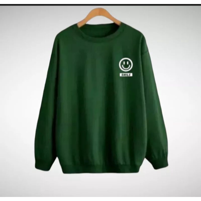 Sweter crewneck jumbo smile oversize  Real  Jumbo 100%  size 2xl 3xl 4xl 5xl 6xl  Pria wanita