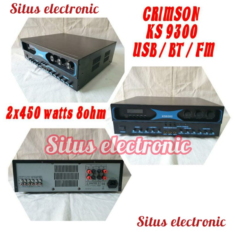 POWER AMPLIFIER 1200 Watt BLUETOOTH USB CRIMSON KS-9300 PREMIUM