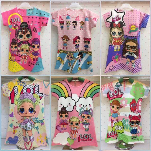 Dress lol surprise scuba /dress anak scuba /baju anak