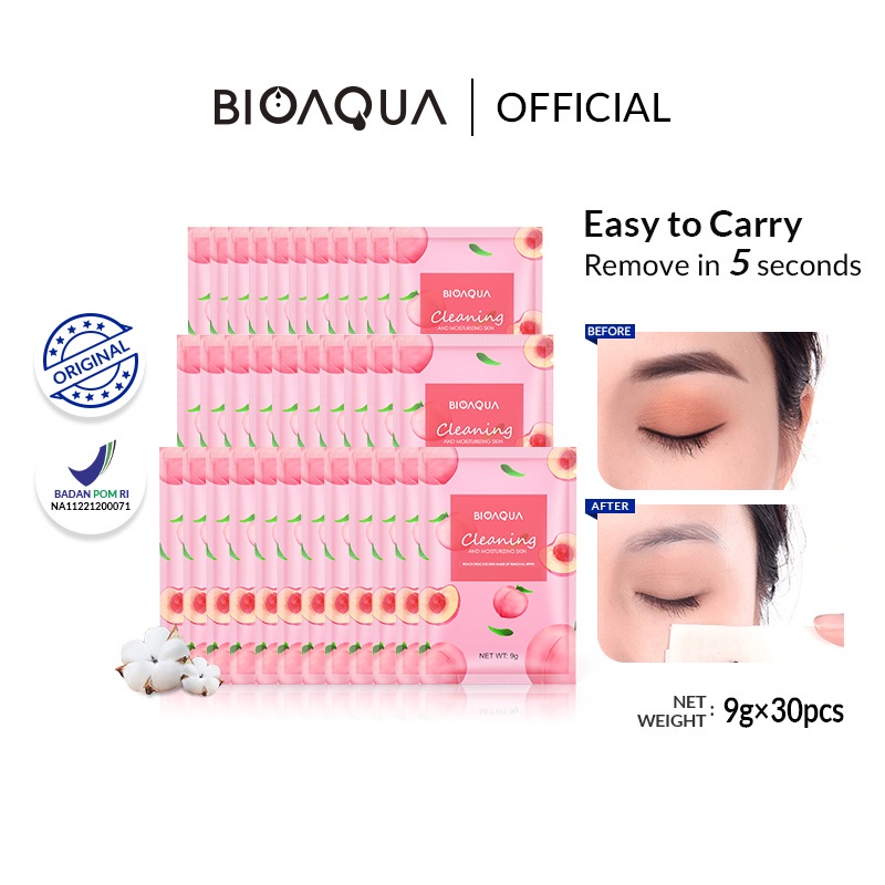 ✨ AKU MURAH ✨ Bioaqua Peach Makeup Remover Wipes  SATUAN ORIGINAL