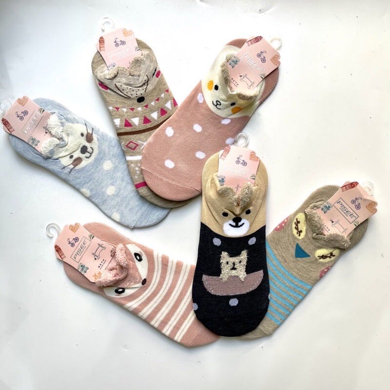 Kaos Kaki Wanita Remaja Import Ala Korea Lucu Karakter Motif Hewan Random Terbaru 3D