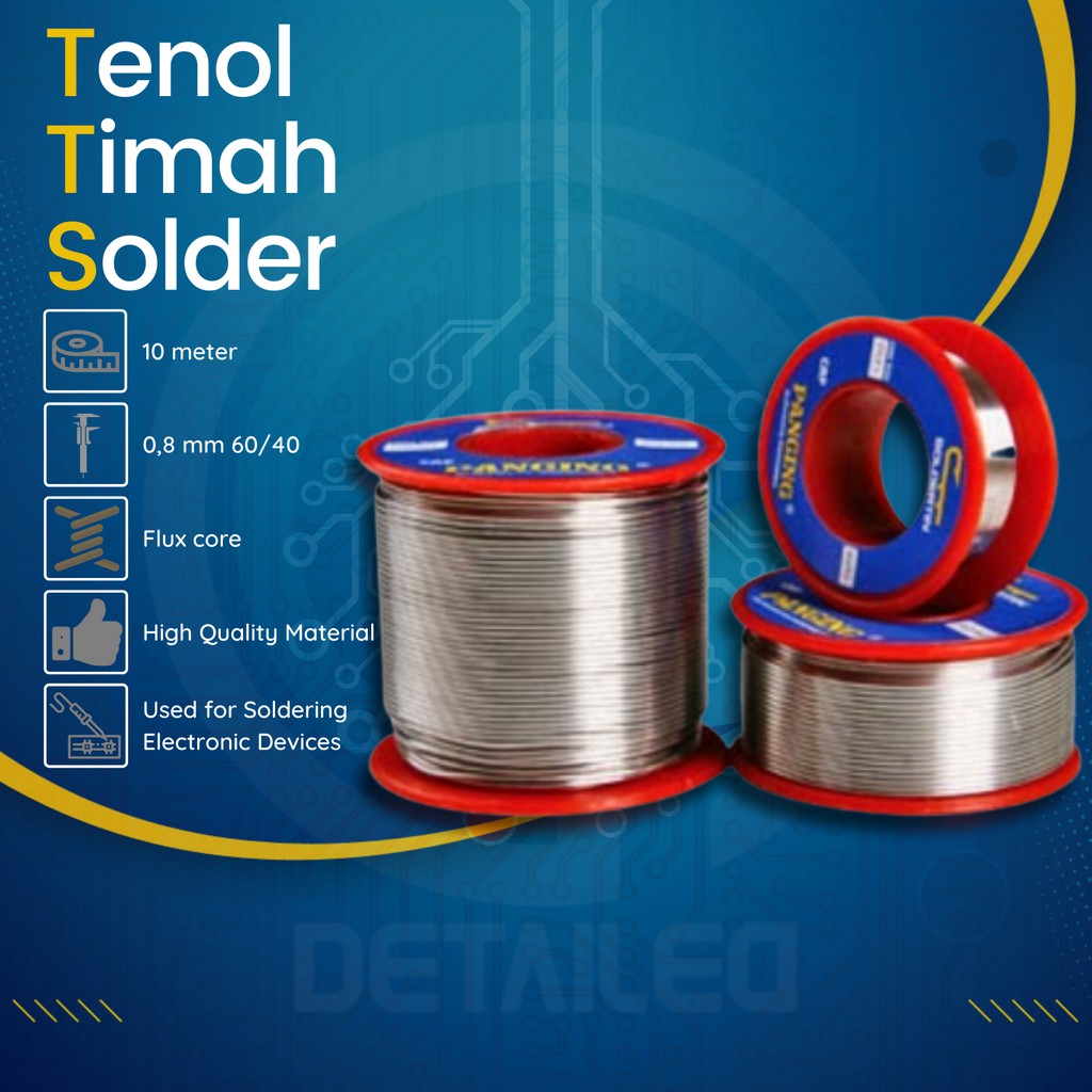 Timah Kawat Gulung Solder Listrik Pancing Rapid 10m Tenol Elektronik