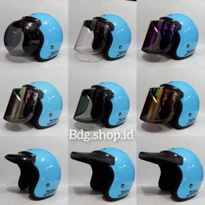 HelmJPN blue pastel kaca datar