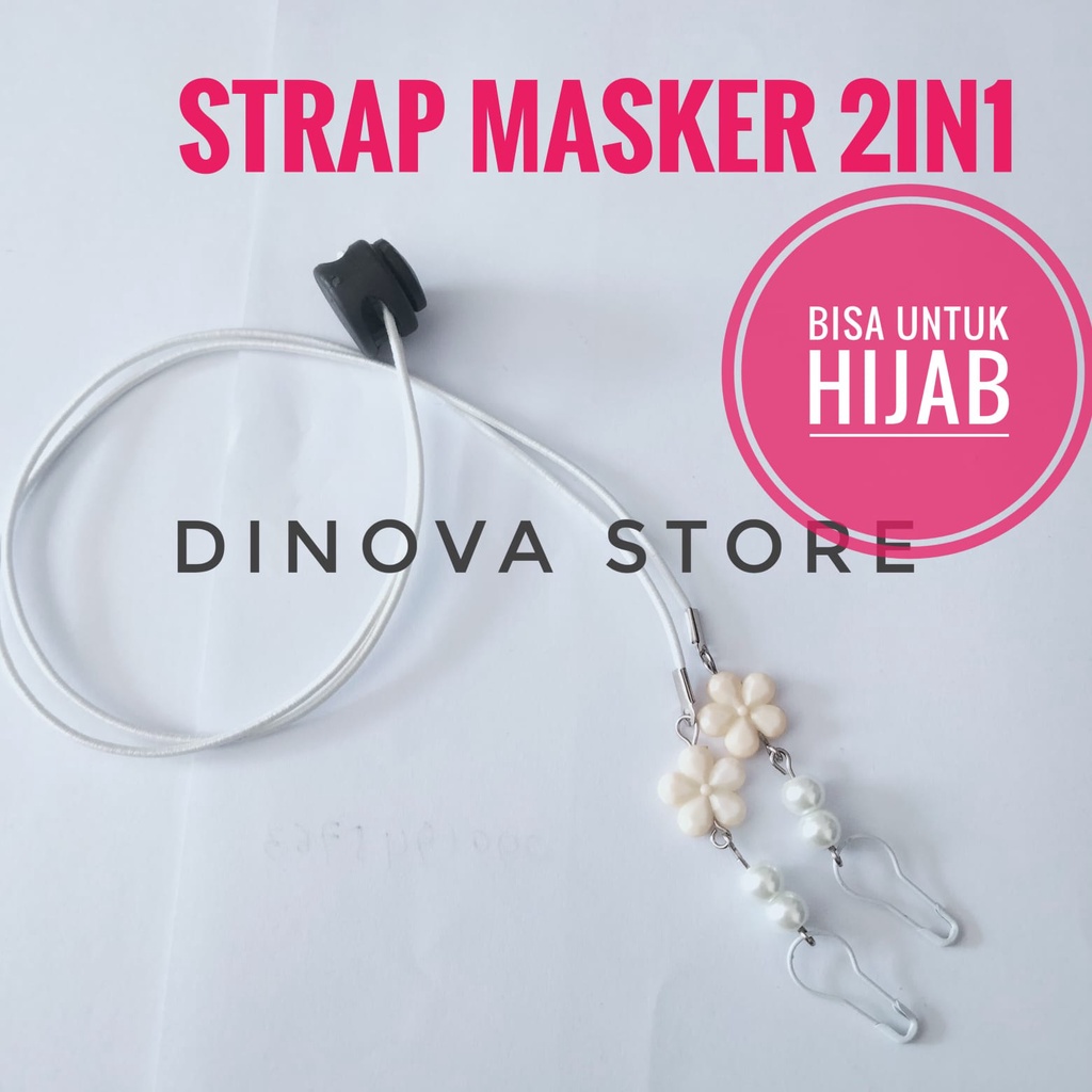 strap masker BUNGA KECIL MUTIARA STOPPER/STRAP MASK/KALUNG MASKER/TALI MASKER/strap masker hijab