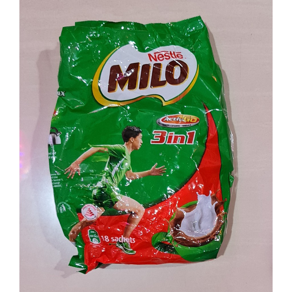 Susu Nestle Milo Active Go 3in1 Singapore isi 18 x 27 Gram