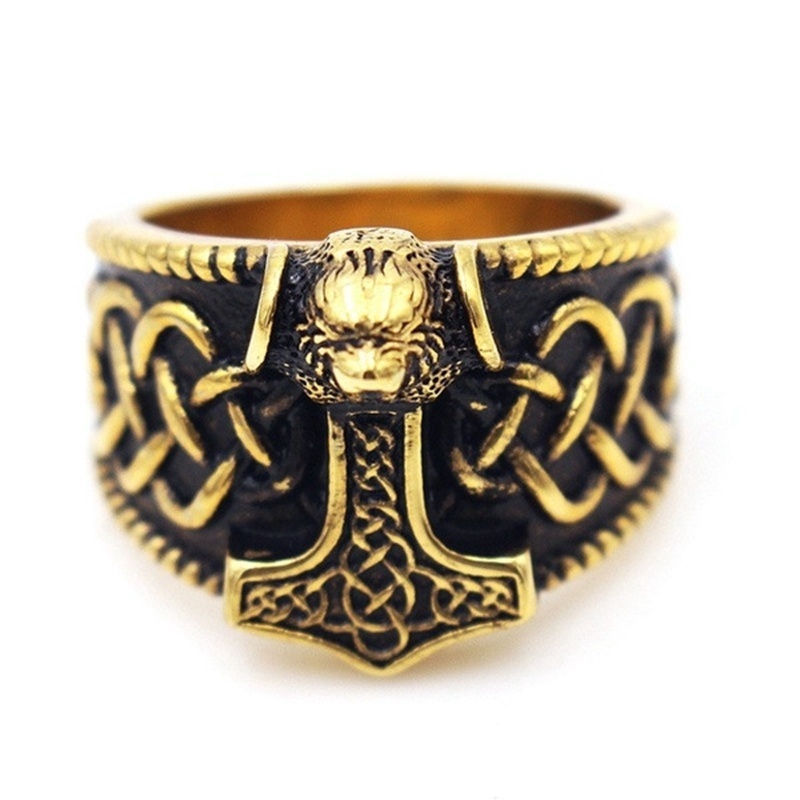 Fashion Pria Retro Thor's Hammer Amulet Ring/Aksesoris Perhiasan