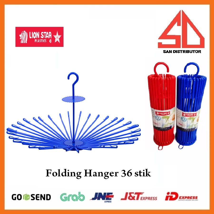 FOLDING HANGER 36 STIK GB-24 LION STAR / GANTUNGAN BAJU JEMURAN BAYI BABY BULAT