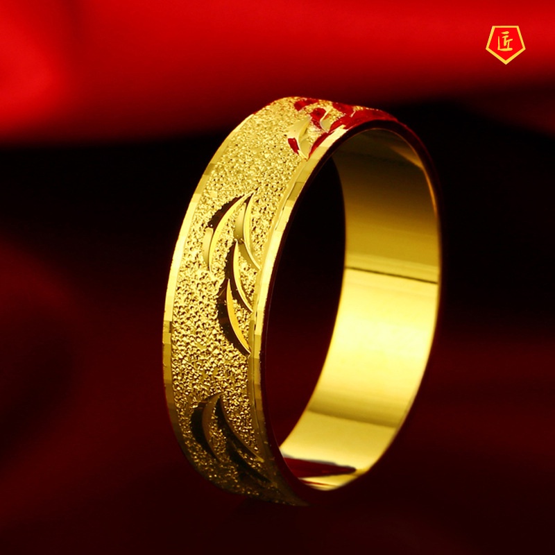 [Ready Stock]Personalized Simple Gold Ring Men's Fashion Ornament