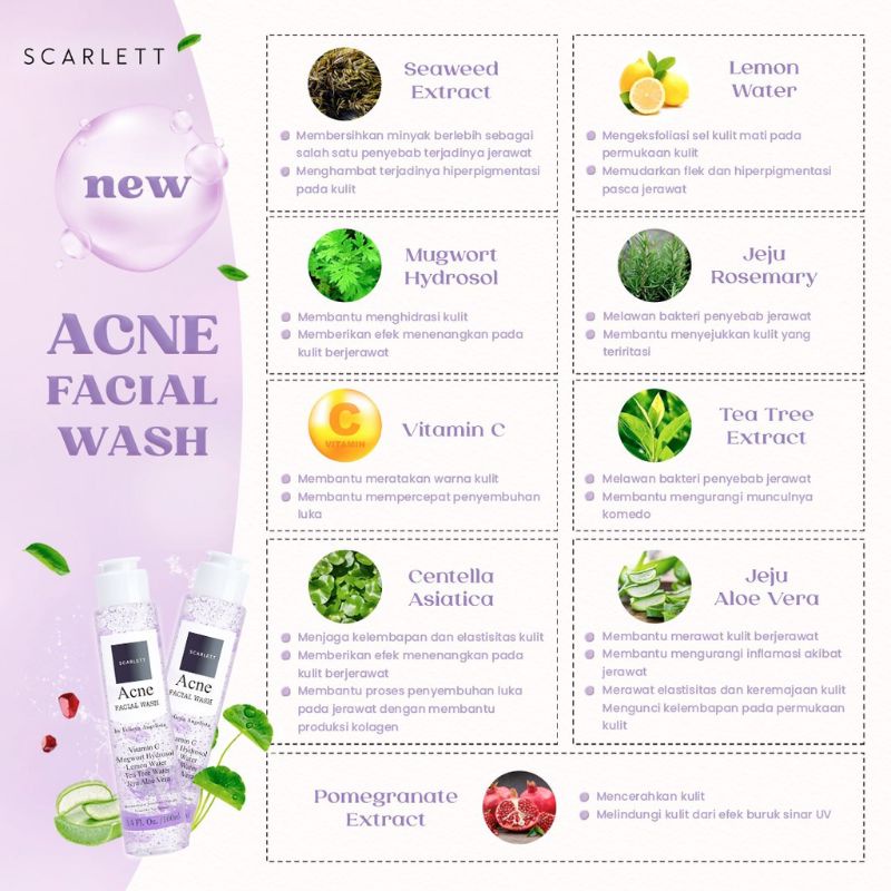 SCARLETT Whitening Acne Facial Wash