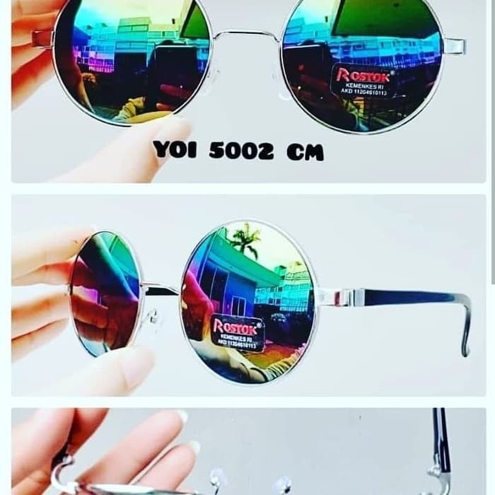 Jual kacamata bulat boboho lensa miror kacamata fashioan size besar bulat - Hitam Murah