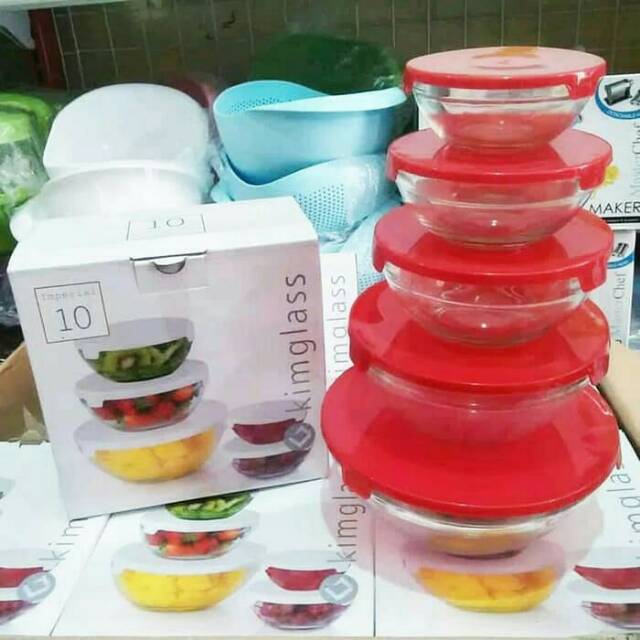 Kimglass Imperal Bowl Set Isi 5 - Mangkuk Sayur Salad Buah Makanan