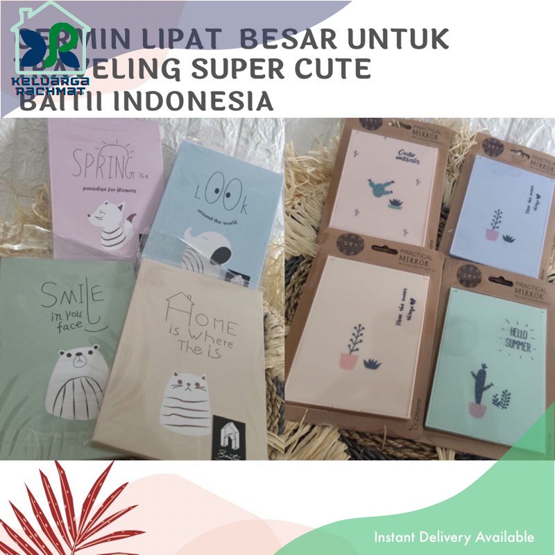 CERMIN SAKU LIPAT TRAVELING MINISO MAKE UP DESK FOLDING MIRROR AESTHETIC KOREA