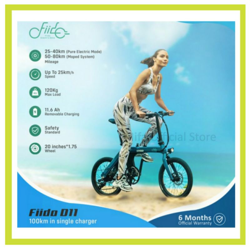 Fiido Electric Bike D11 Folding Moped Bicycle Sepeda Lipat Listrik