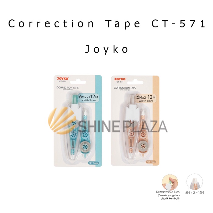 

Correction Tape Tip X Cetek - Tip Ex Kertas Roll Joyko CT-571 12M