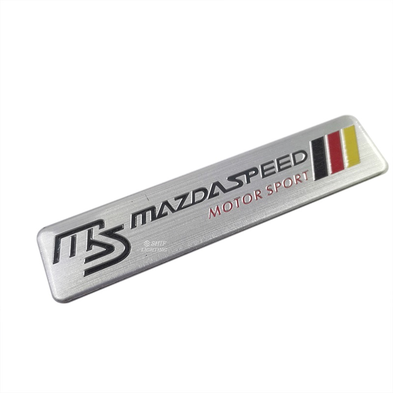 1pc Stiker Emblem / Badge Logo MAZDASPEED Bahan Aluminum Krom Untuk Dekorasi Mobil MAZDA