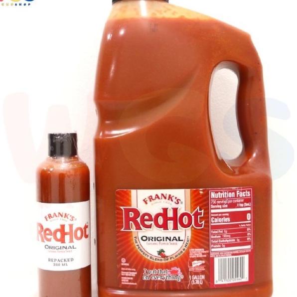 

FRANK'S FRANKS RED HOT ORIGINAL CAYENNE PEPPER SAUCE 250 ML - REPACKED