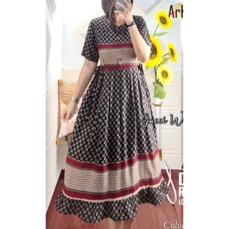 DASTER VIRAL GUCCI SAMPING TALI MIDI DRESS RAYON BUSUI