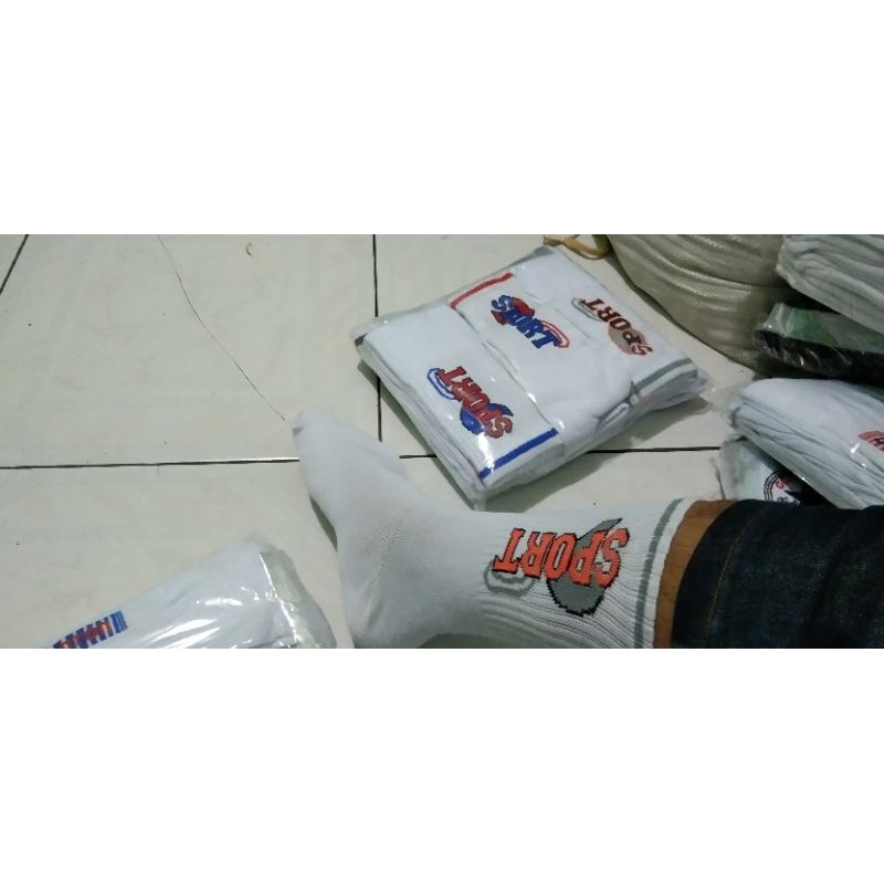 kaos kaki sport bakmiton putih bersih